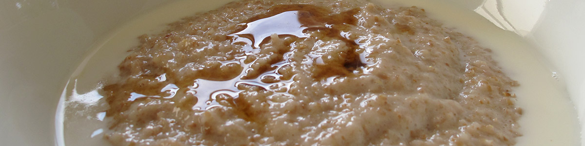 60/40 Porridge Cooked in Milk with Maple Syrup